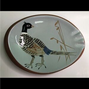 Stangal Pottery Ashtray/ Sportsman Series #3926C w Pheasant motif Vintage 1950s